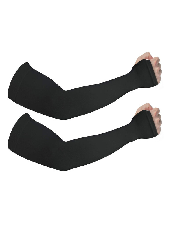 

DubaiGallery Fully Stretch Fingerless Arm Sleeves, 1 Pair, Black