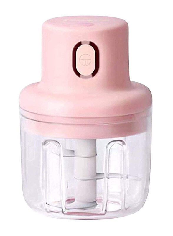 

DubaiGallery Wireless USB Mini Electric Garlic Press Chopper, 45W, Pink/Clear