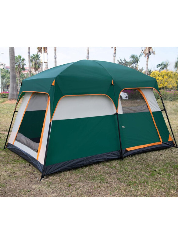 

DubaiGallery Large Size 8-12 People Two Bedrooms and One Living Room Waterproof Automatic PopUp Outdoor Family Camping Tent, Green