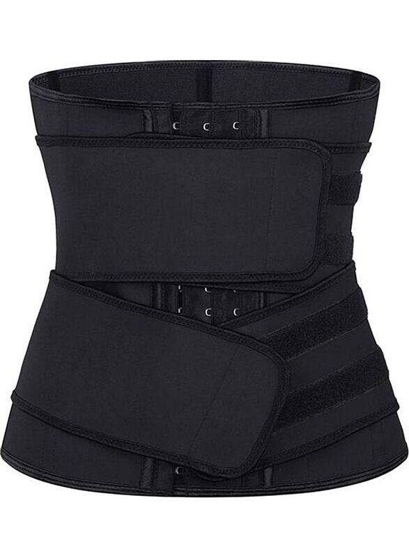 

XiuWoo Waist Trainer Trimmer Sauna Sweat Belt Shapewear, Large, Black