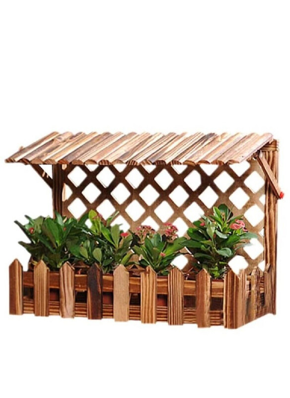 

DubaiGallery Hanging Wooden Wall Flower Pot, Brown