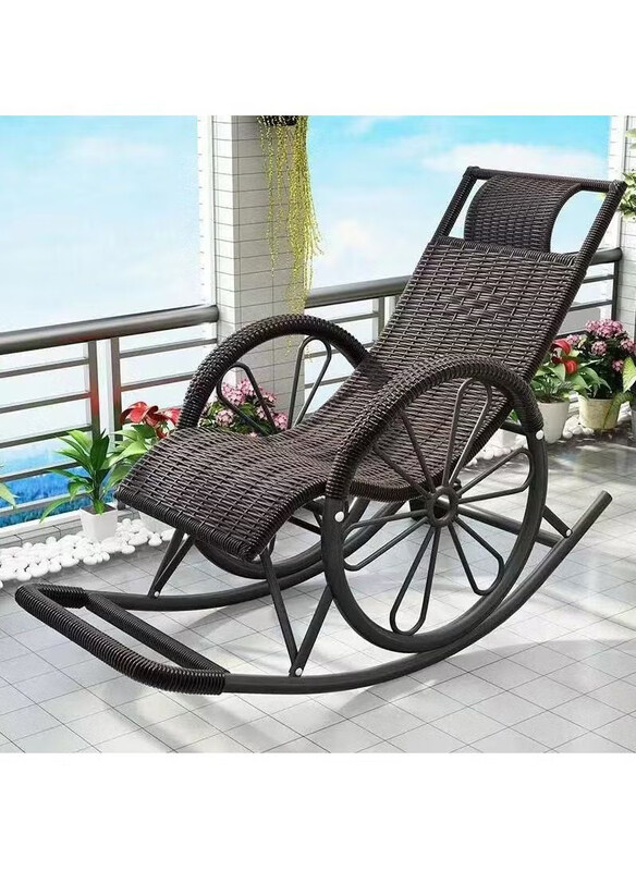 

Generic Home Wicker Rocking Chair, Black