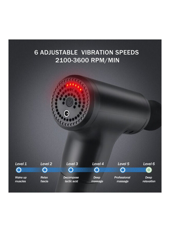 

Generic FH-320 Portable Quiet Handheld Electric Body Massager with 4 Different Head, Black