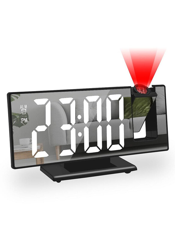 

DubaiGallery Digital LED Large Screen Mirror Projection Alarm Clock, Black