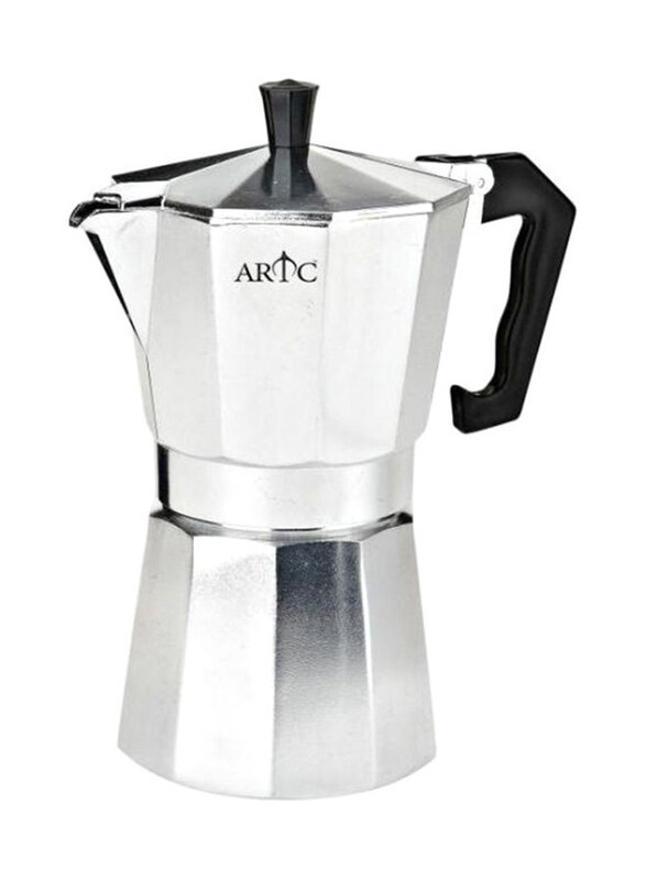 

ARTC 300ml Stove Top Espresso Maker-6Cup, Silver/Black