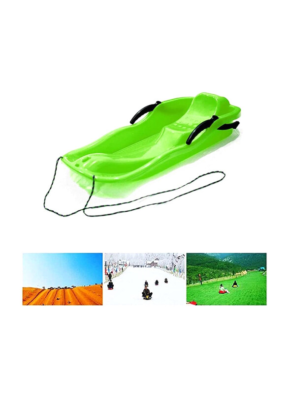 

Dubaigallery Plastic Kids Downhill Toboggan Grass Sliding Snow Skiing Sled Board with Brakes & Pull Rope, Ages 6+