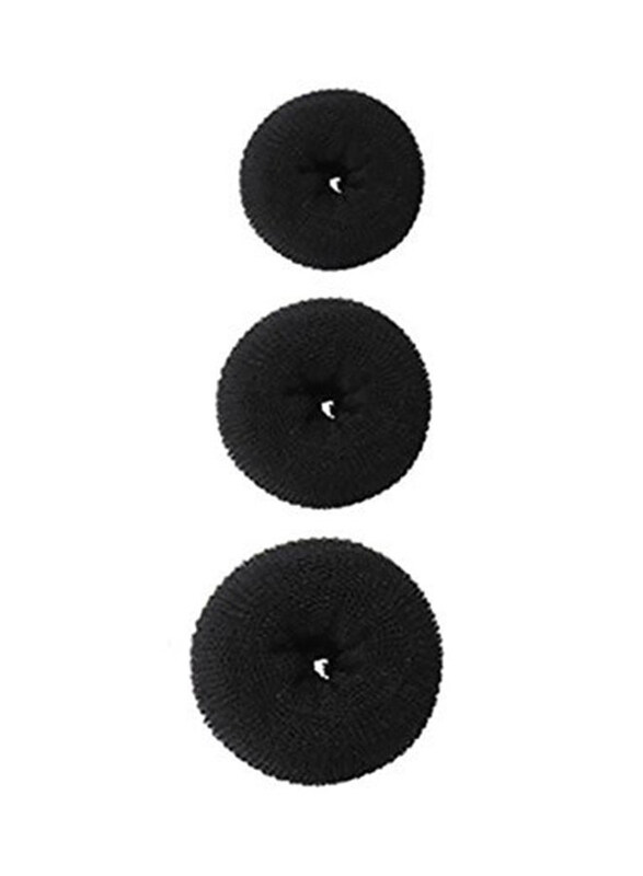

Xcluzive Hair Doughnuts for All Hair Types, 3 Pieces, Black