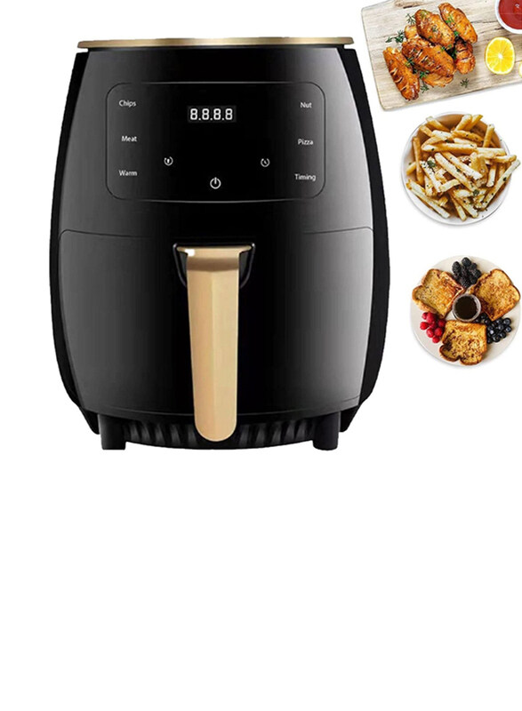 

Silver Crest 6L Electric Hot Oil less Cooker Digital LCD Touch Screen Non-stick Basket Air Fryer, Black