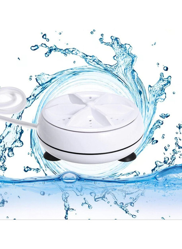 

DubaiGallery Mini Portable Ultrasonic Washing Machine with USB Cable, White