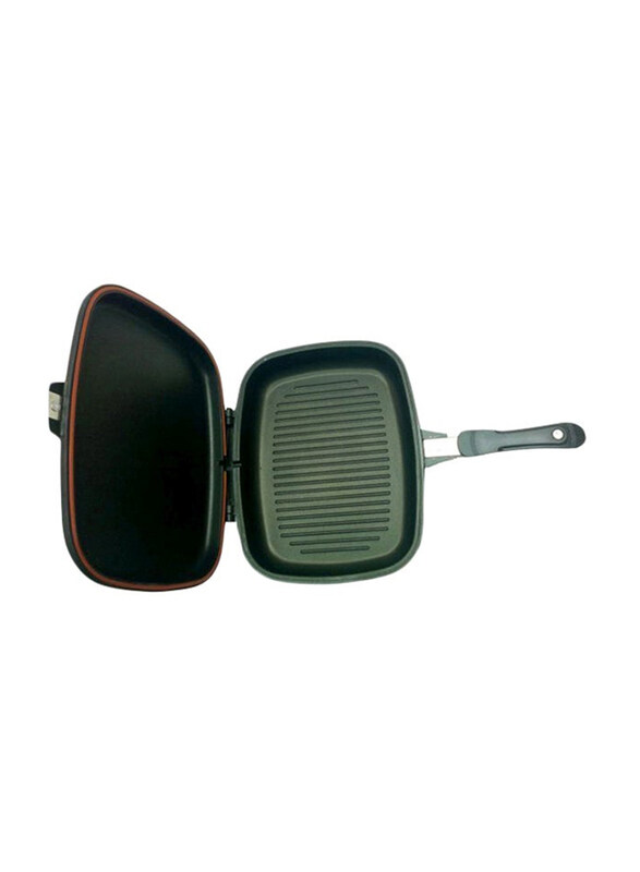 

Generic 36cm Double Sided Grill Pan, Black/Red
