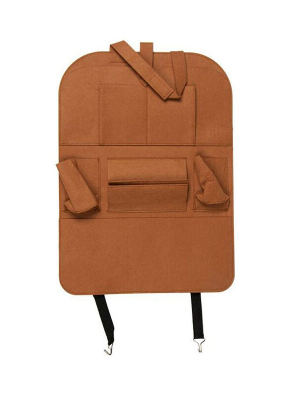 

Generic Multi-Pocket Car Seat Back Storage Organizer, Brown