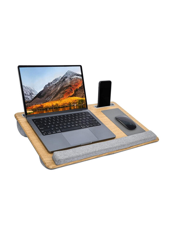 

Universal DubaiGallery Wood Office Furniture Laptop Desk with Tablet, Pen & Phone Holder, Fits upto 17 Inch Laptop, Beige/Grey