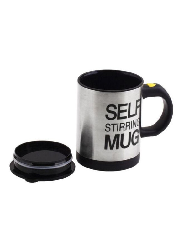

Generic 1-Piece Self Stirring Mug, Black/Silver