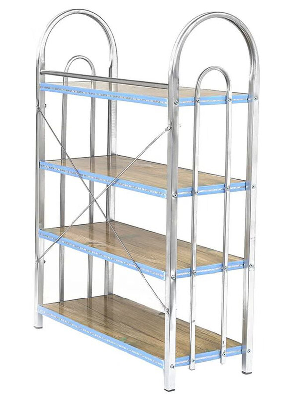 

DubaiGallery Iron Shoe Rack 4 Layer Simple Household Assembly Wrought Shoe Rack with Modern Door, Multicolour