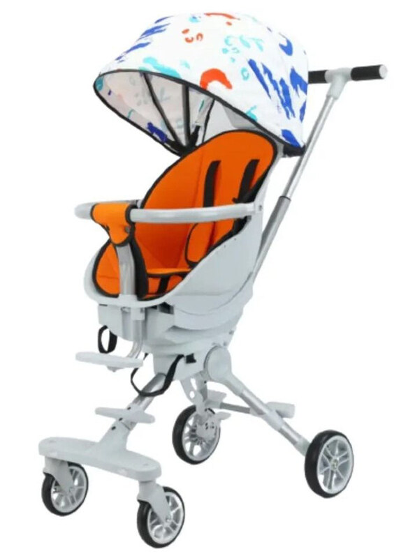

Generic Children's Artifact Walking Baby Foldable & Rotatable Two-Way Light Trolley Baby Stroller, White