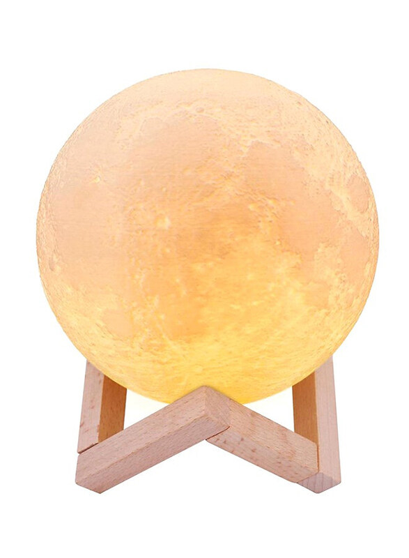 

ZTO 3D Moon Light Lamp with Wood Stand, White