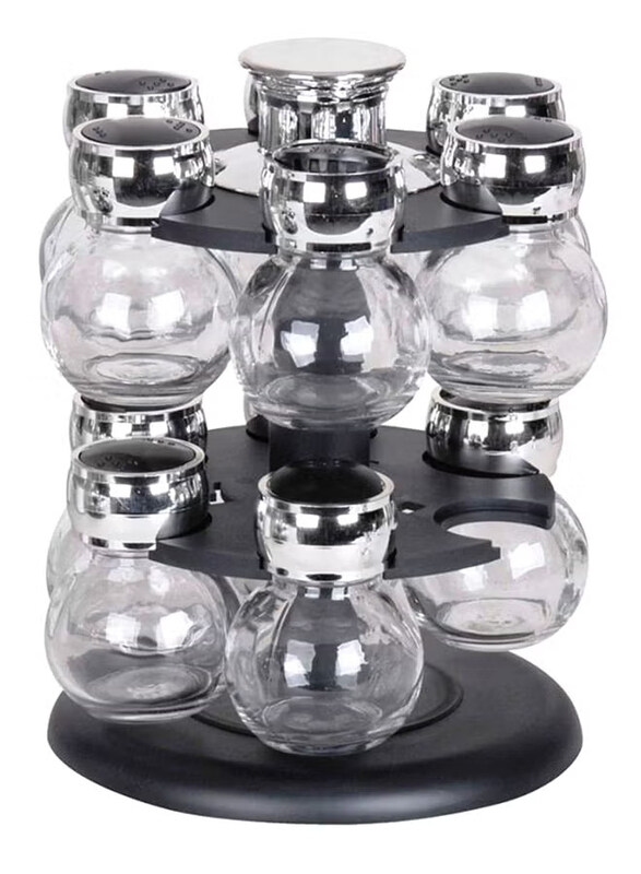 

Generic Round Rotating Glass Jar Rack Set, 16 Pieces, Multicolour