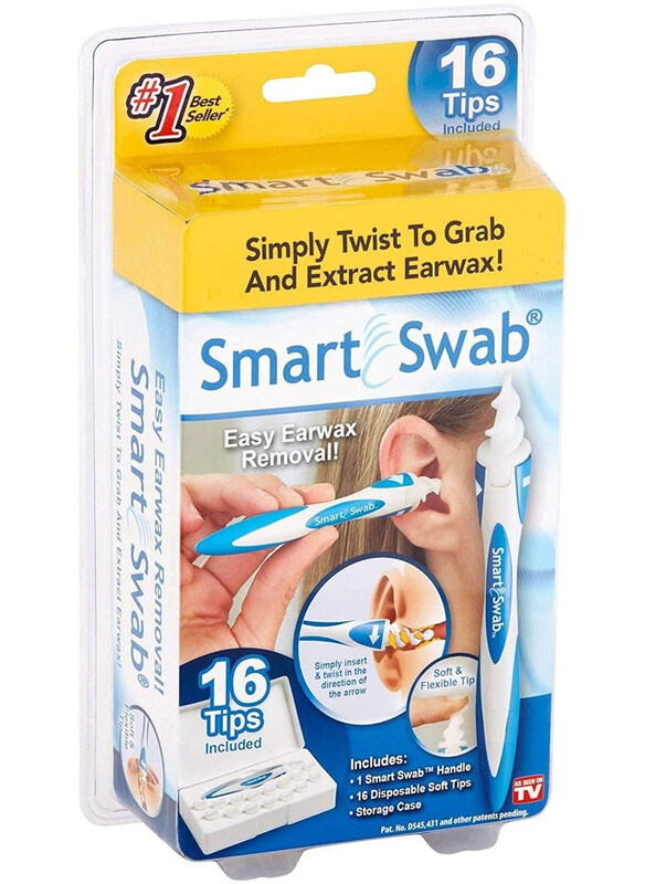 

Smart Swab Ear Cleaner with 16-Disposable Replacement Heads, White/Blue