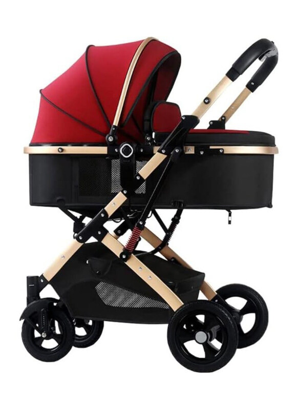 

DubaiGallery 3-in-1 Lightweight Compact Folding Stroller, Black/Red