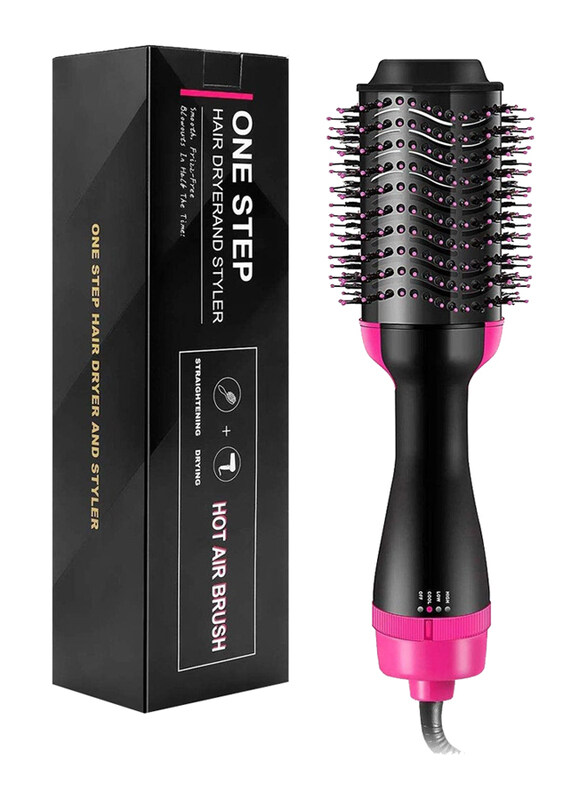 

One Step Volumizer Hot Air Hair Dryer Brush, Black/Pink