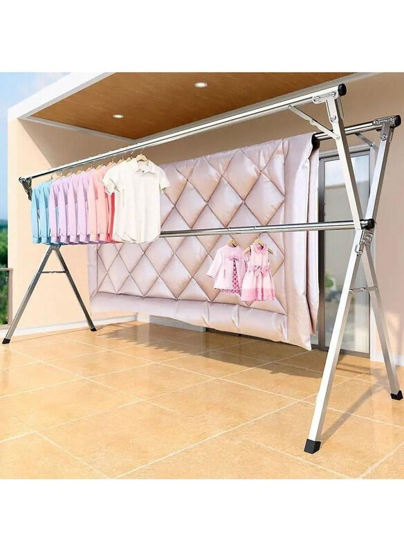 

DubaiGallery Clothes Drying Rack Stainless Steel Laundry Drying Rack, Silver