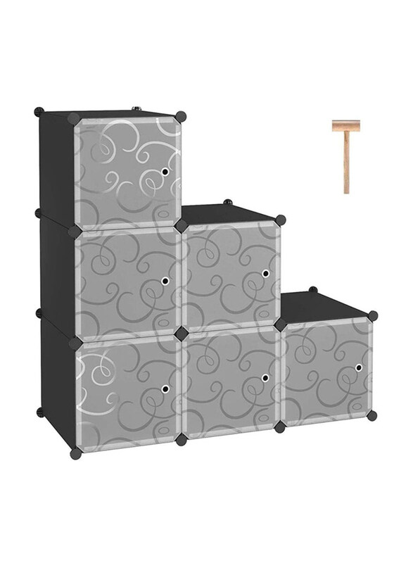 

DubaiGallery 6-Cube Storage Drawer Unit DIY Shoe Rack, Black
