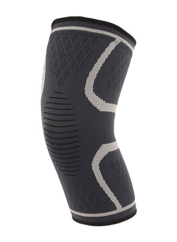 

Generic Non-Slip Sports Protective Knit Knee Pad, Large, Grey/Off White