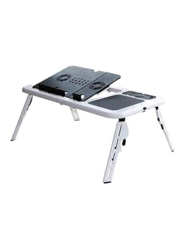 

Unspecified Adjustable Laptop Desk with Cooling Fan, White/Black