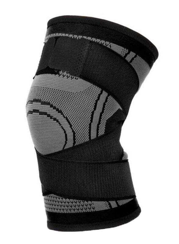 

Generic Fitness Support Compression Knee Wrap Strap, X-Large, Black/Grey