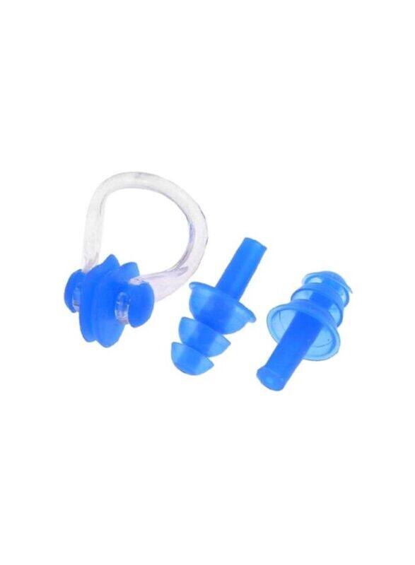 

Generic Swimming Nose Clip & Ear Plug Set, 3 Piece, Blue/Clear