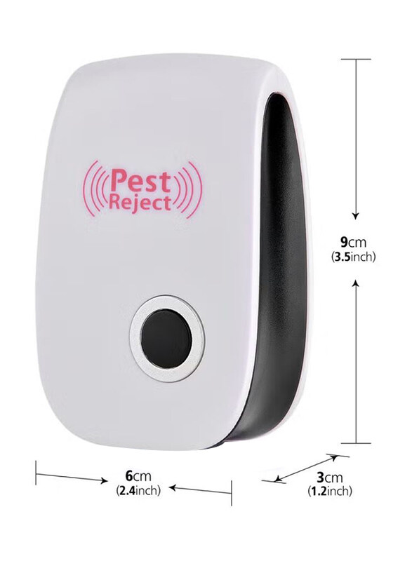 

Pest Reject Electronic Pest Reject Garden Home Ultrasonic Cockroach Repelled Device for Insects, Rats, Spiders & Mosquitoes Killer Pest Control, White