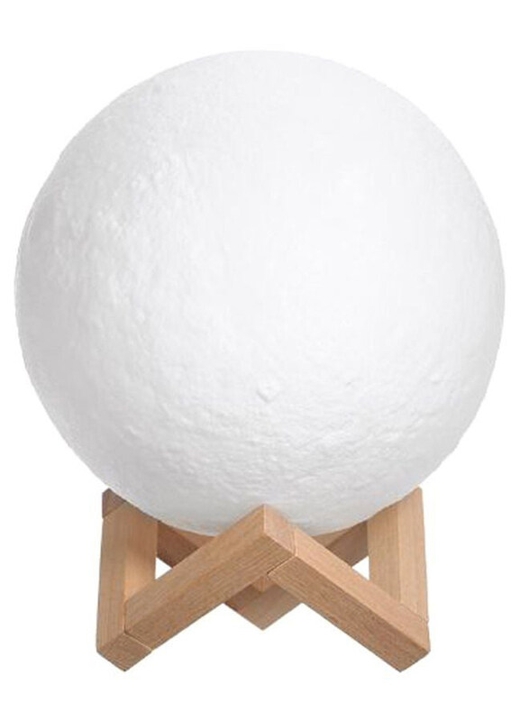 

Generic 16-Colors LED 3D Moon Night Lamp with Cable, White
