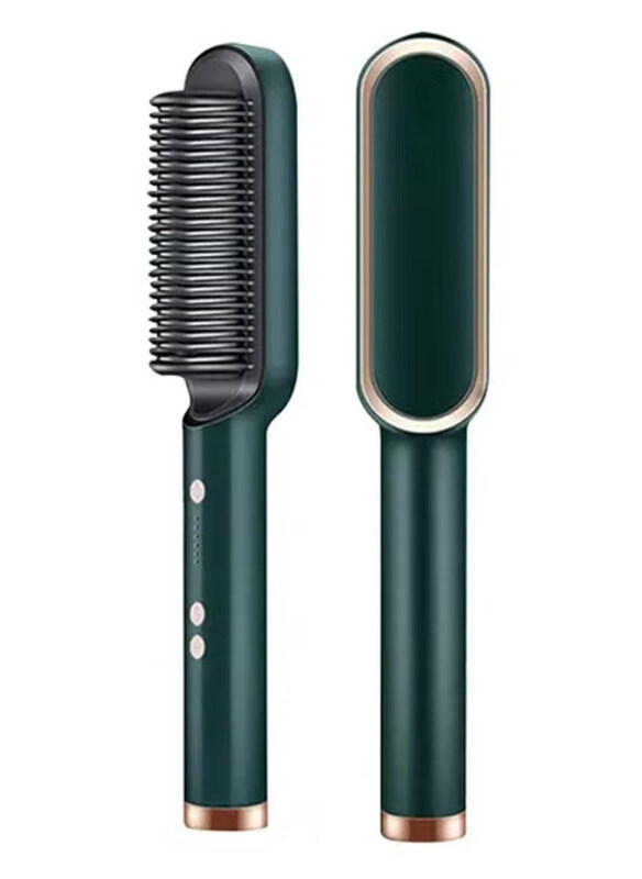 

DubaiGallery Hair Hair Straightener & Curler Brush, Green