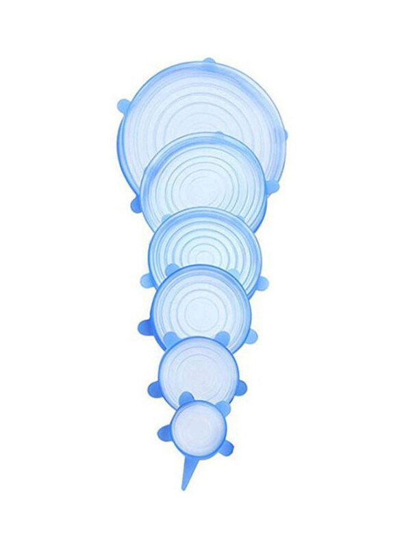 

Generic Silicone Stretch Lids Reusable Silicon Lids Overs Food Saver Covers, 6 Piece, Blue