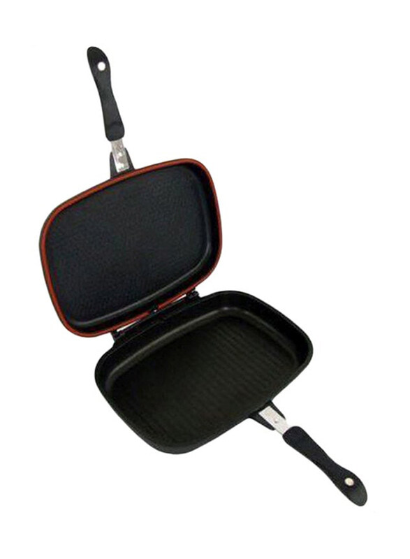 

Generic 36cm Non-Stick Double Sided Grill Pan, Black/Red