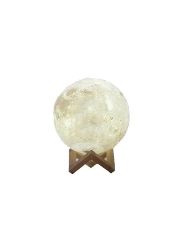 

Generic The Moon Shape Table Lamp, White/Brown