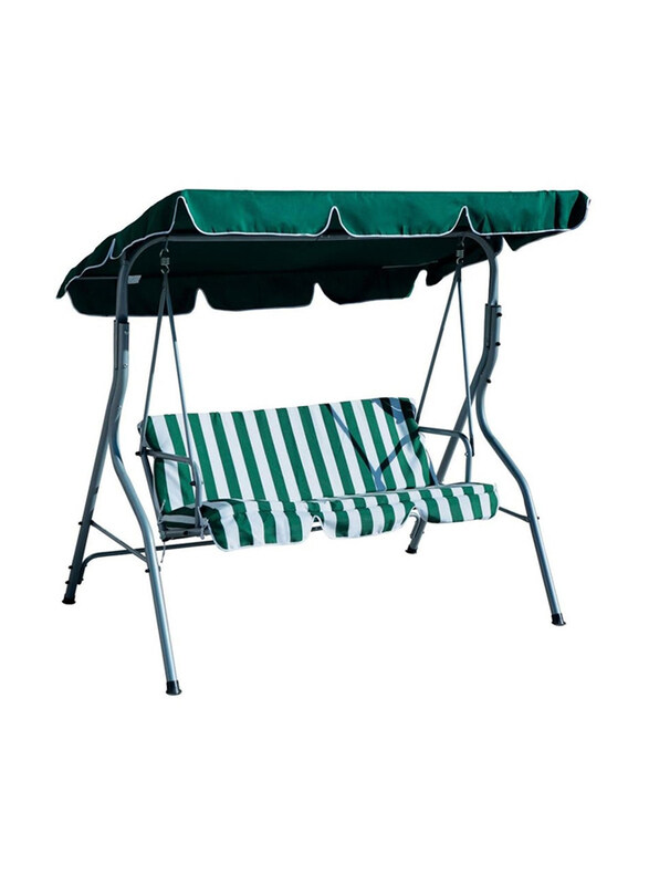 

DubaiGallery Top Cover Canopy Replacement Porch Patio Outdoor Canopy Swing Chair, Green/White