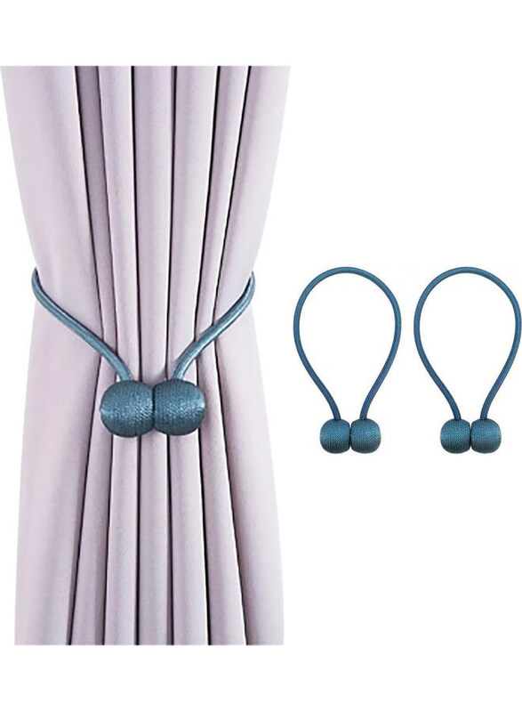

Aiwanto 2-Piece Curtain Tiebacks Magnetic Holder Set, Blue