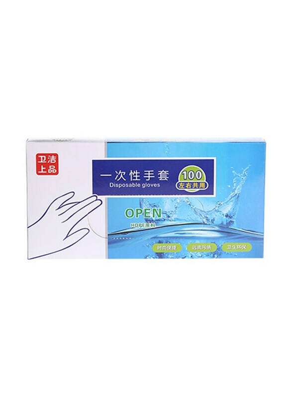 

Generic Disposable PE Glove Set, 100 Pieces, Clear