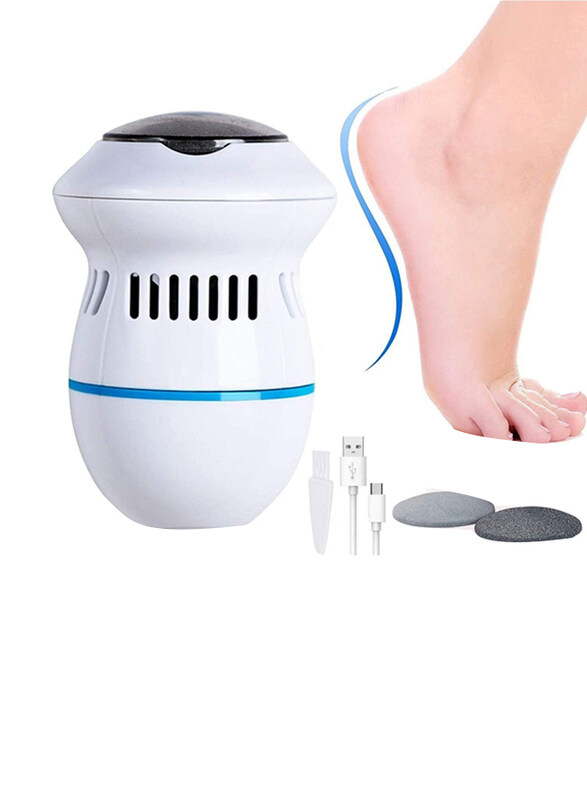 

DubaiGallery Electric Foot Grinder Vacuum Callus Remover Rechargeable Foot Pedicure Tool, White