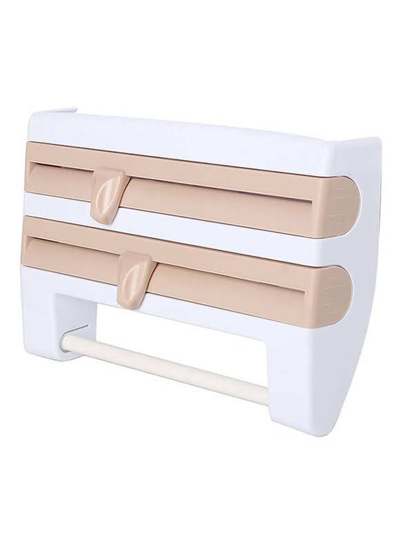 

Cabina Home Food Wrap Dispenser, White/Brown