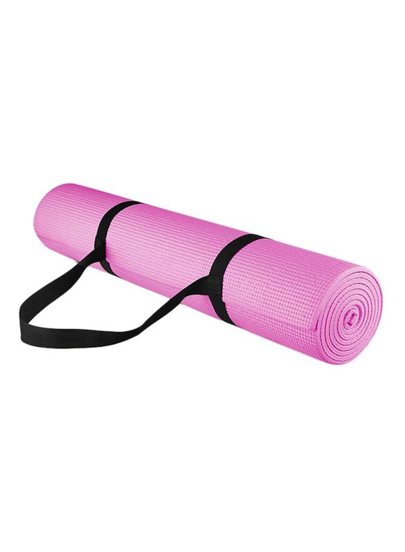 Yoga Mat With Carry Strap, 24-Inch, Pink