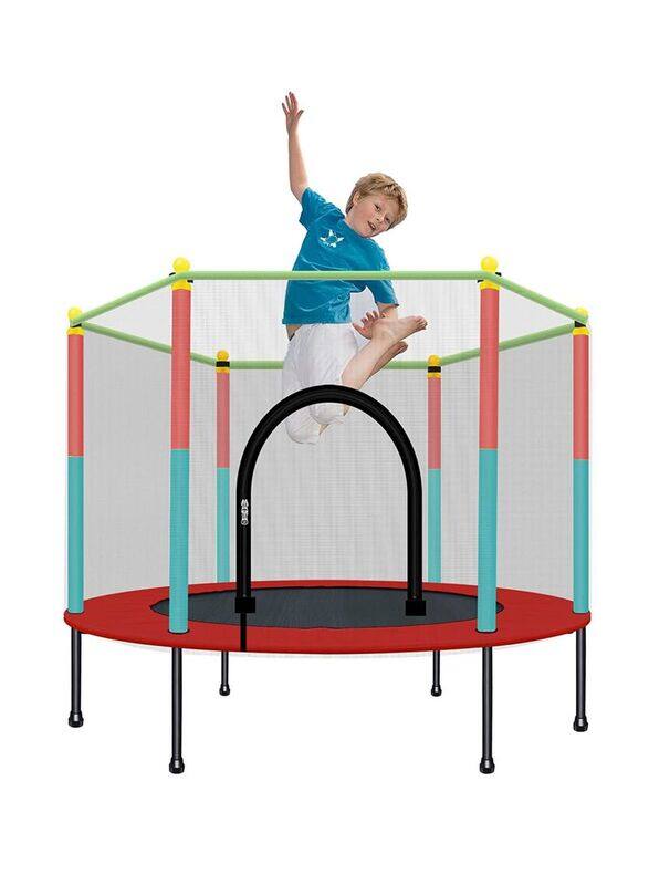 

Generic Indoor Family Toy Small Home Jumping Bed Bounce Bed With Protective Wire Round Trampoline, Multicolour