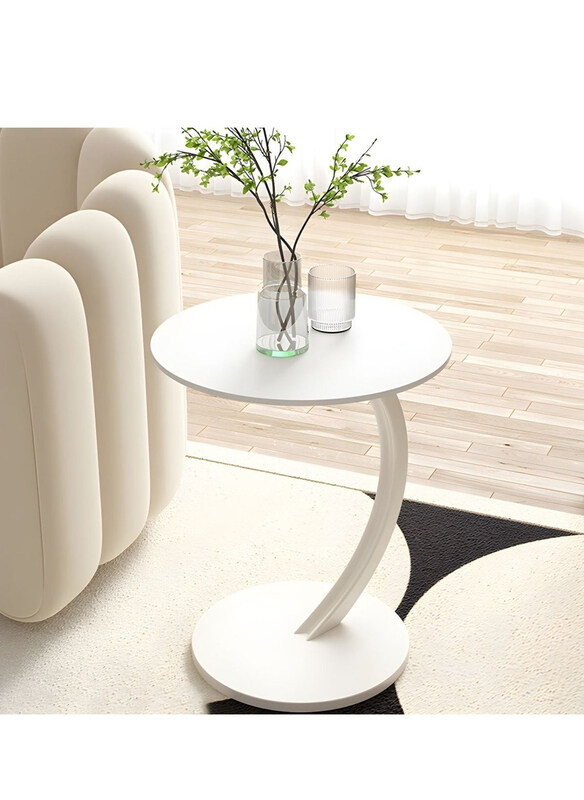 

DubaiGallery C-Shaped Couch Table for Living Room, White