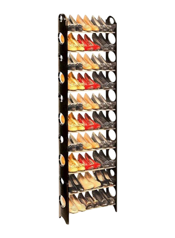 

Generic 30cm Ten Layers Creative Home Shoe Organizer Rack, Black