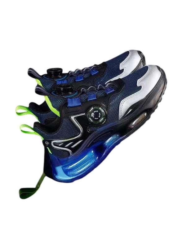 

DubaiGallery Athletic Knitted Mesh Lightweight Breathable & Comfortable Kids Unisex Sports Shoes, One Size, Blue/Black/White