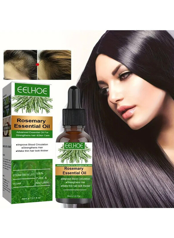 

Eelhoe Rosemary Hair Growth Fast Growing Essential Oil for All Hair Types, 30ml