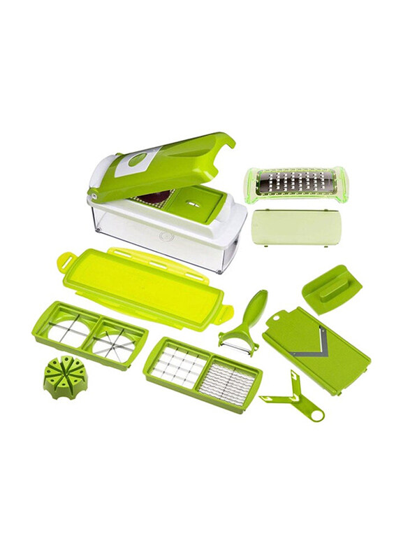 

Orbit 11-Piece Fruit and Vegetable Chopper and Slicer Set, White/Green