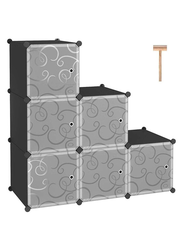 

DubaiGallery 6 Cubes DIY Shoes Wardrobe Storage Shoe Rack, Black