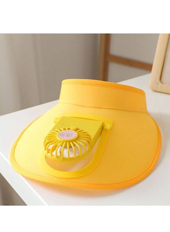 

DubaiGallery Top USB Charging Fan Sunshade Summer Travel Hat for Women, One Size, Yellow